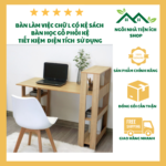 Bàn Làm Việc Chữ L Có Kệ Sách Tiện Lợi, Chất Liệu Gỗ MDF Phủ Melamine Chống Nước, Thiết Kế Tháo Lắp Gọn Gàng