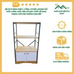Kệ Lò Vi Sóng Chữ X, 3 Tầng, Có Hộc, Khung Sắt Chắc Chắn, Chất Liệu Gỗ MDF, Thiết Kế Sang Trọng, Phù Hợp Không Gian Bếp