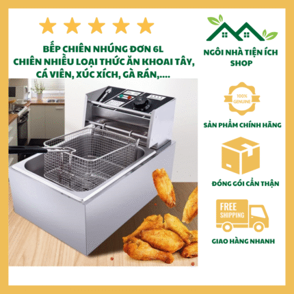 bep chien nhung sunny 6l inox cong suat 2500w dung tich vua