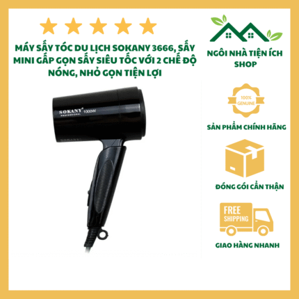 máy sấy tóc tạo kiểu sokany 3666 công suất 1000w ion âm