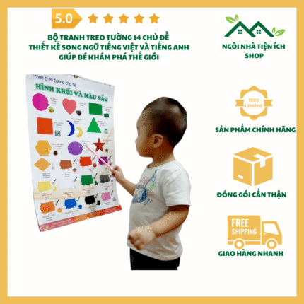 bộ tranh treo tường thế giới xung quanh cho bé khổ lớn