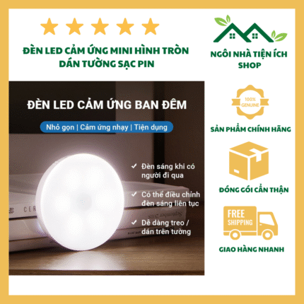 đèn cảm biến tự động sáng led dán tường thông minh tiện lợi