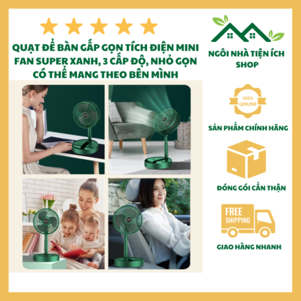 Quạt Tích Điện Mini Fan Super,