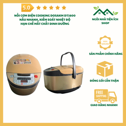 nồi cơm điện chống dính DOSAKM 5 lít, nồi cơm điện 900W Cooking DT3800, nồi cơm nấu nhanh gia đình, nồi cơm đa năng chống dính, nồi cơm điện tiết kiệm điện