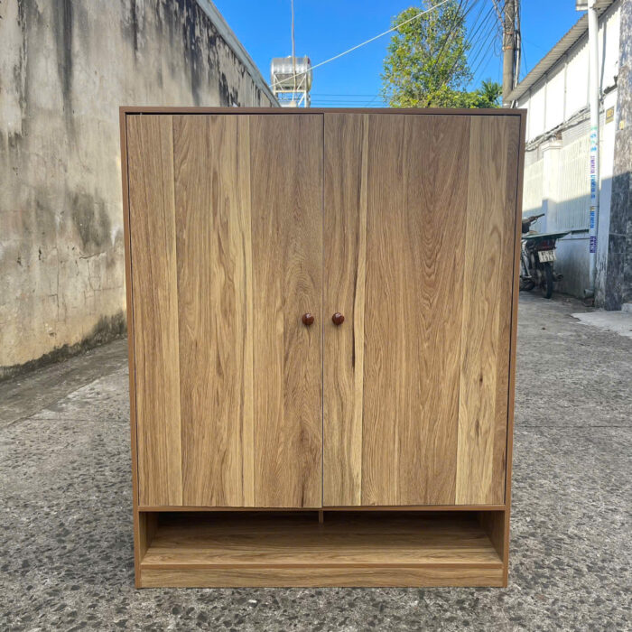 Tủ giày 10 ngăn gỗ MDF màu vân gỗ, thiết kế tiện ích phù hợp với gia đình hiện đại