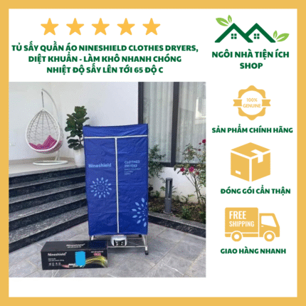 tủ sấy quần áo nineshield công suất 1500W diệt khuẩn và làm khô nhanh chóng