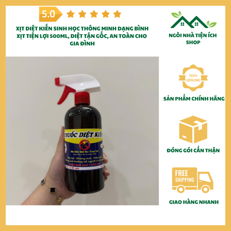 xịt diệt kiến thông minh 500ml, bình xịt diệt kiến mùi cam, thuốc xịt kiến sinh học