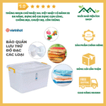 Thùng Nhựa Chữ Nhật 90L Việt Nhật có bánh xe đẩy tiện lợi, chất liệu nhựa PP an toàn, nắp kín chống bụi, gián, chuột. Giải pháp lưu trữ thông minh gia đình.