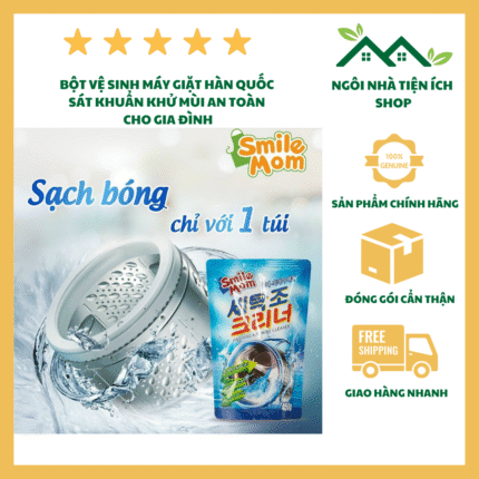 Bột Tẩy Vệ Sinh Lồng Máy Giặt Smile Mom Hàn Quốc Chính Hãng