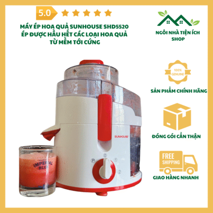 Máy Ép Hoa Quả SUNHOUSE SHD5520 Thiết Kế Nhỏ Gọn Ép Nhanh Gấp Đôi An Toàn Khi Sử Dụng