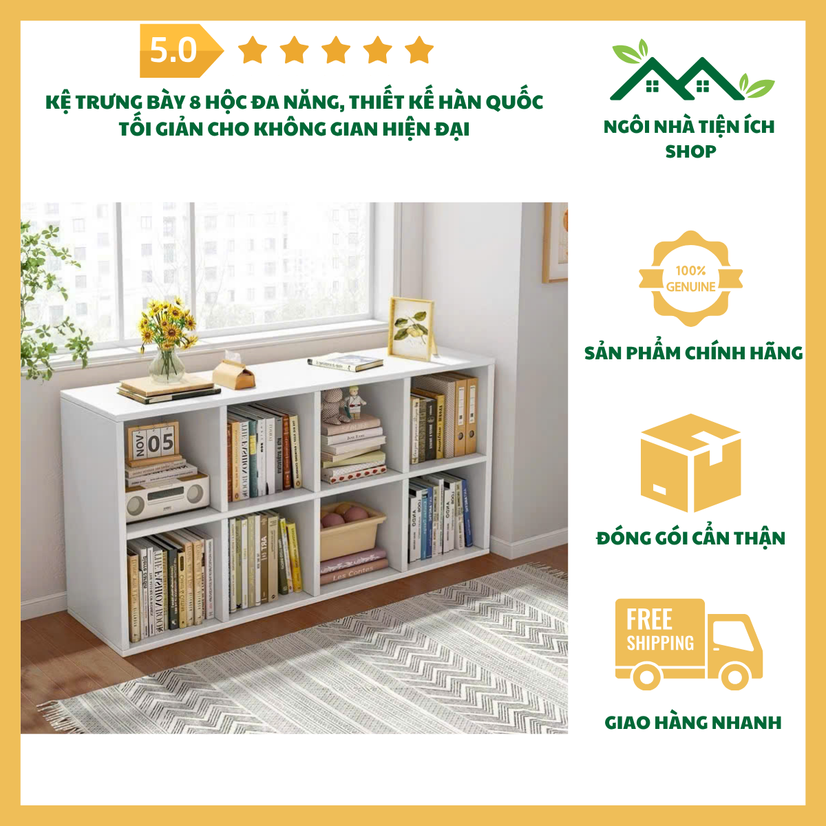 ngoinhatienich Kệ Trưng Bày 8 Hộc Mã K8H Phong Cách Hàn Quốc