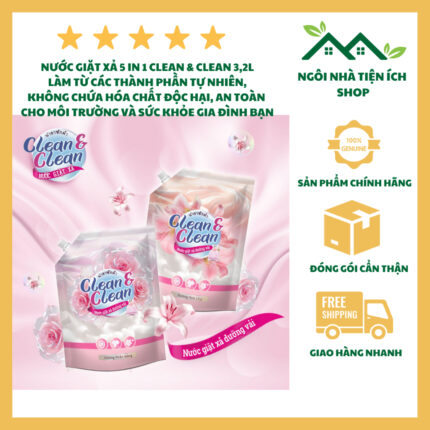 Nước Giặt Xả 5in1 Clean & Clean 3L2
