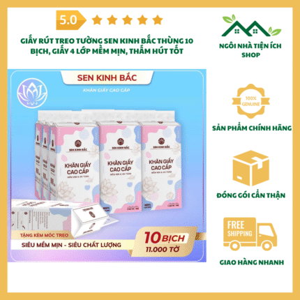 giay rut treo tuong sen kinh bac 4 lop mem min tham hut tot