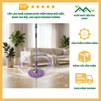 cay lau nha goodlucky mam inox xoay 360 do microfiber