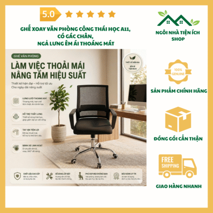 ghe xoay van phong cong thai hoc a11 gac chan thoang mat