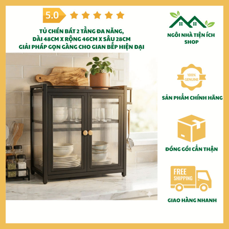 tủ chén bát 2 tầng