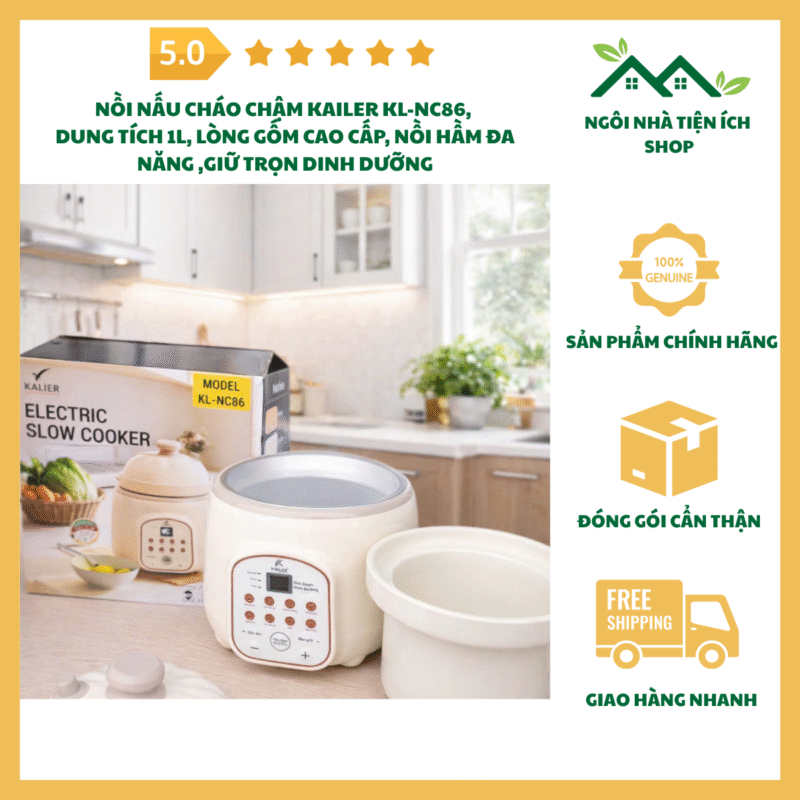 noi nau chao cham kailer kl nc86 long gom 1l da nang giu dinh duong