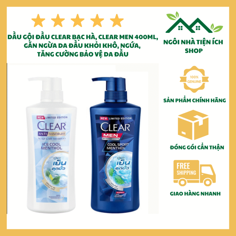 dầu gội clear thái lan mẫu mới bạc hà mát lạnh sạch gàu thơm mát