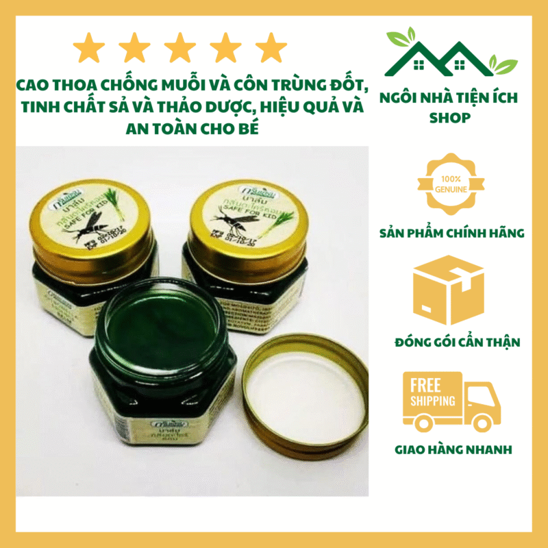 cao sả bôi muỗi thái lan chính hãng thảo dược tiện lợi cho gia đình