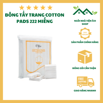 bông tẩy trang cotton pads 222 miếng mềm mại không xù lông