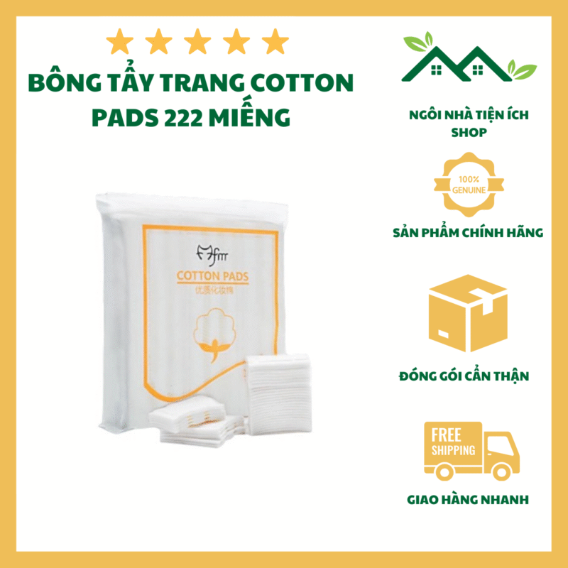 bông tẩy trang cotton pads 222 miếng mềm mại không xù lông