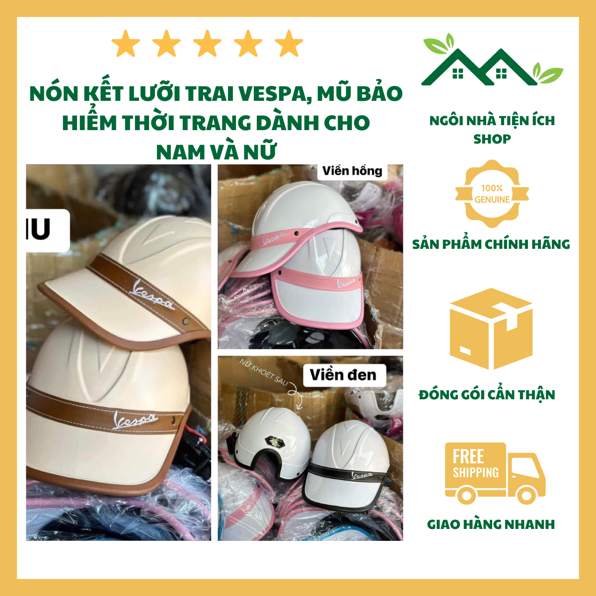 ngôi nhà tiện ích shop nón bảo hiểm kết vespa phong cách cổ điển thời trang cao cấp