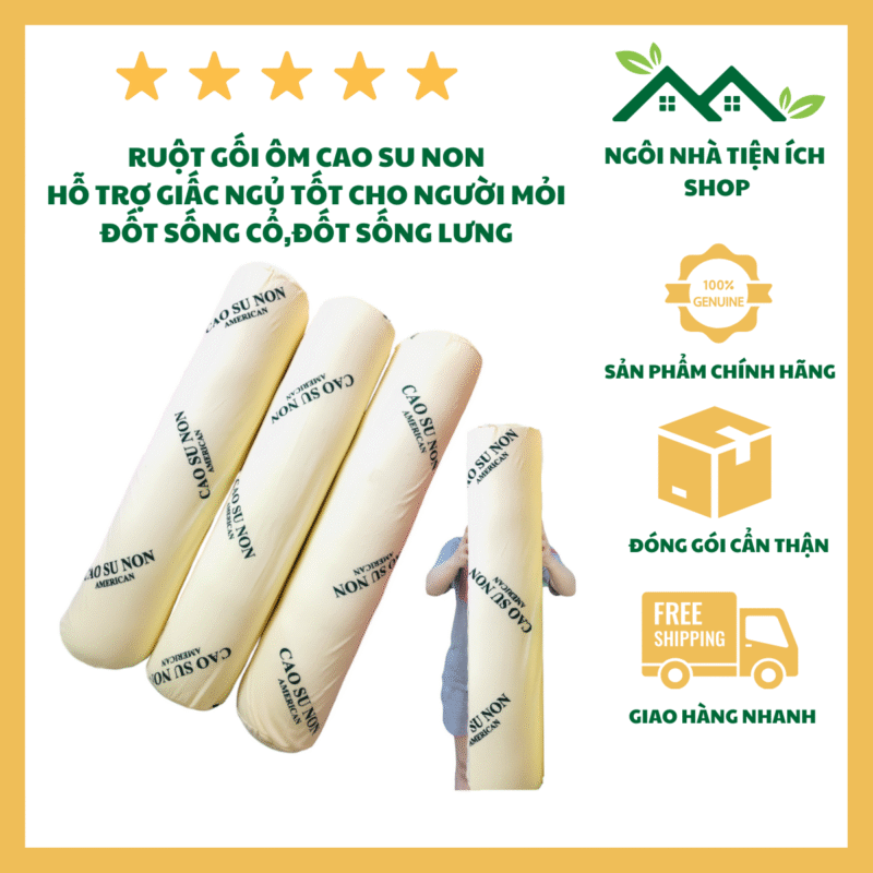 gối ôm cao su non american cao cấp 100x35cm mềm mại đàn hồi tốt không xẹp lún
