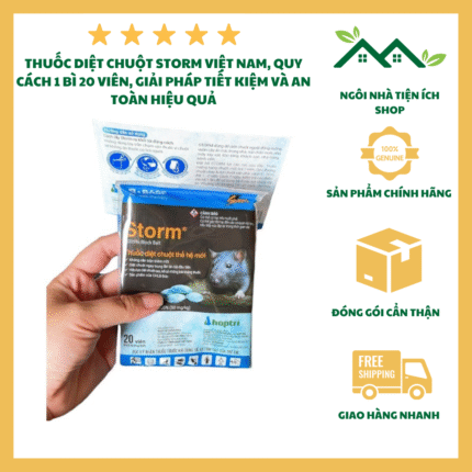 thuốc trừ chuột dạng viên nén storm bả diệt chuột tiện lợi 20 viên