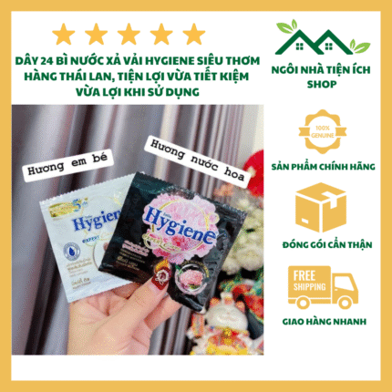 nước xả hygiene đậm đặc 12 gói 20ml thơm dịu nhẹ mềm mại quần áo