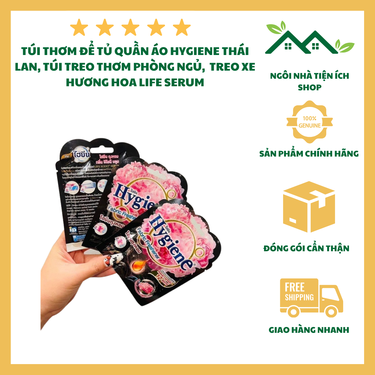 ngôi nhà tiện ích shop túi thơm hygiene đen hương hoa mẫu đơn 8g túi thơm treo tủ quần áo thái lan