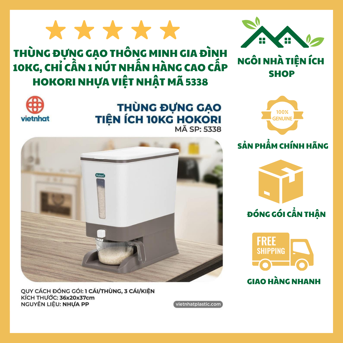 ngôi nhà tiện ích shop Thùng đựng gạo GLCC 9098