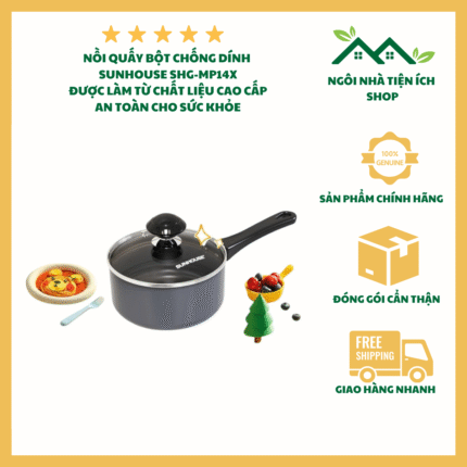 nồi quấy bột chống dính Sunhouse SHG-MP14X an toàn cho bé