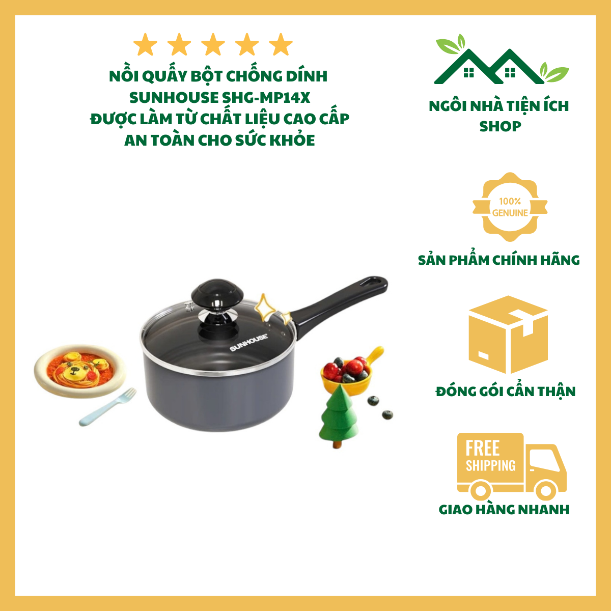 ngoinhatienich (1) nồi quấy bột chống dính Sunhouse SHG-MP14X an toàn cho bé