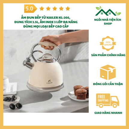 am dun bep tu kailer kl 266 3 5l inox 3 lop cao cap