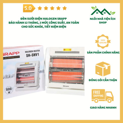 đèn sưởi điện halogen srapp fj snv1 quạt sưởi halogen 2 mức nhiệt 800w