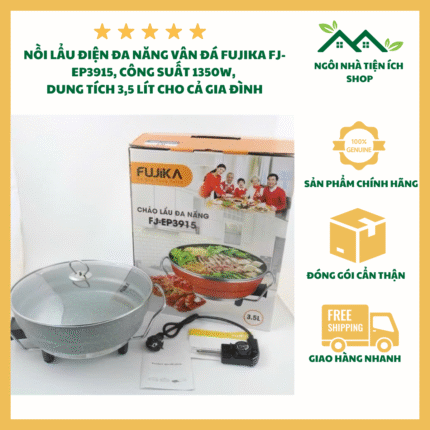 nồi lẩu điện đa năng vân đá fujika fj ep3915 3.5l chảo điện đa năng 1400w