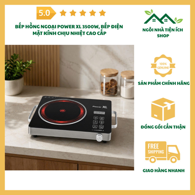 bếp hồng ngoại POWER XL 3500W mặt kính chịu nhiệt cao cấp