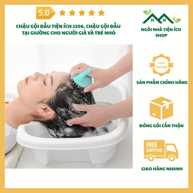 chậu gội đầu tiện ích 2206 dùng tại giường cho người già và trẻ nhỏ