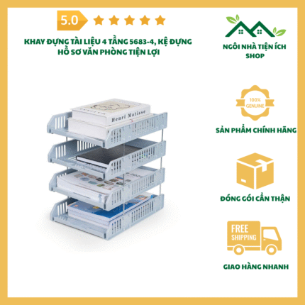 khay đựng tài liệu 4 tầng 5683-4 tiện lợi cho văn phòng