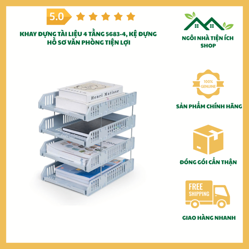 khay đựng tài liệu 4 tầng 5683-4 tiện lợi cho văn phòng