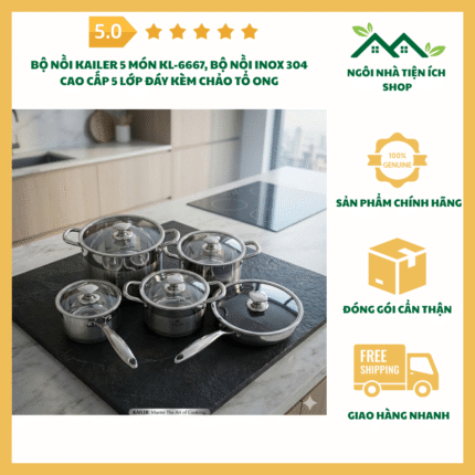 bo noi kailer 5 mon kl 6667 inox 304 day 5 lop cao cap