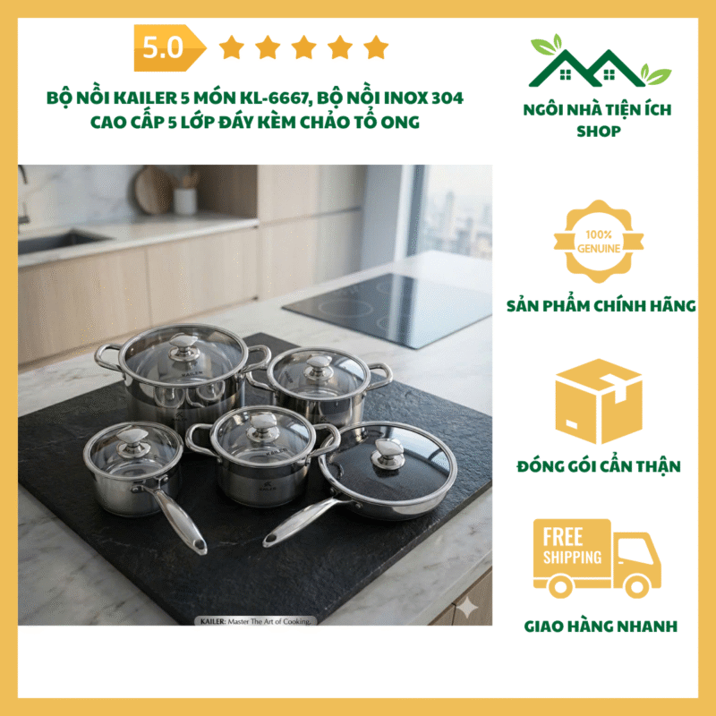 bo noi kailer 5 mon kl 6667 inox 304 day 5 lop cao cap