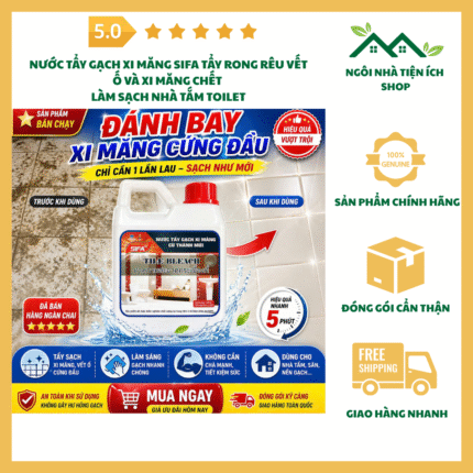 nước tẩy gạch xi măng sifa làm sạch rong rêu và vết ố