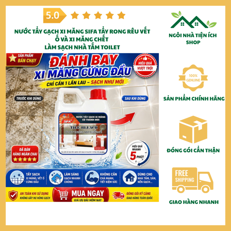 nước tẩy gạch xi măng sifa làm sạch rong rêu và vết ố