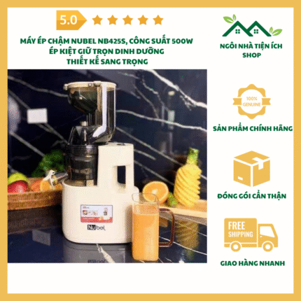 máy ép chậm nubel nb425s công suất 500w giữ trọn dinh dưỡng