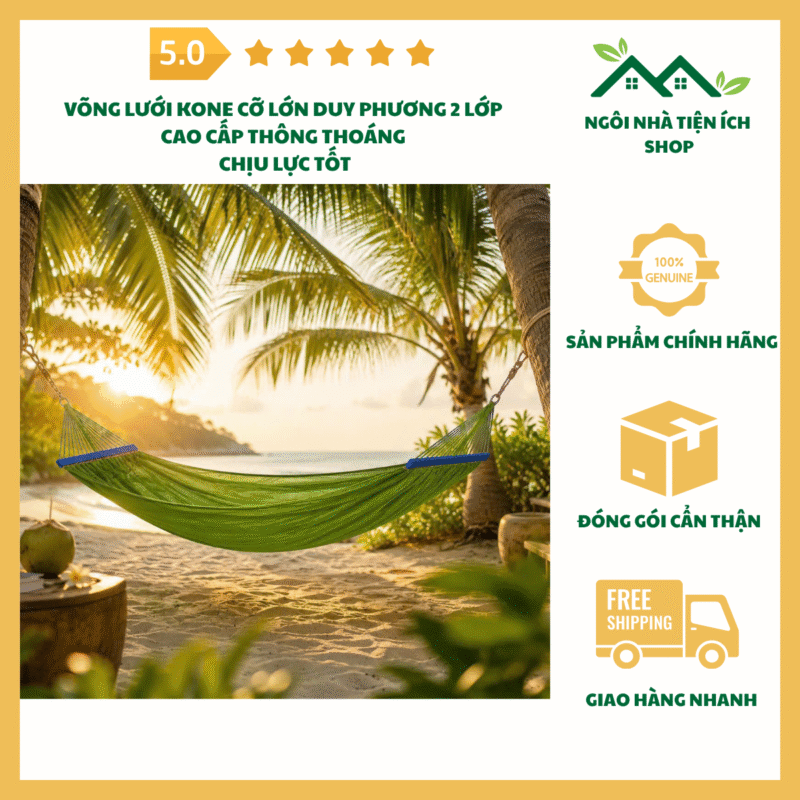võng lưới kone duy phương cỡ lớn 2 lớp cao cấp thông thoáng