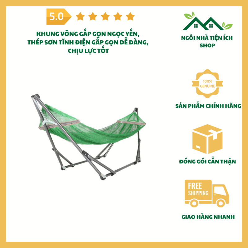 khung võng gấp gọn ngọc yến thép sơn tĩnh điện chắc chắn