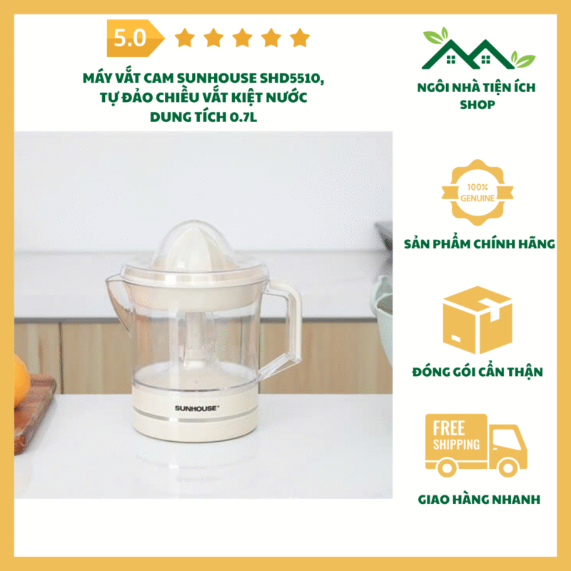 máy vắt cam sunhouse shd5510 tự đảo chiều dung tích 0.7l