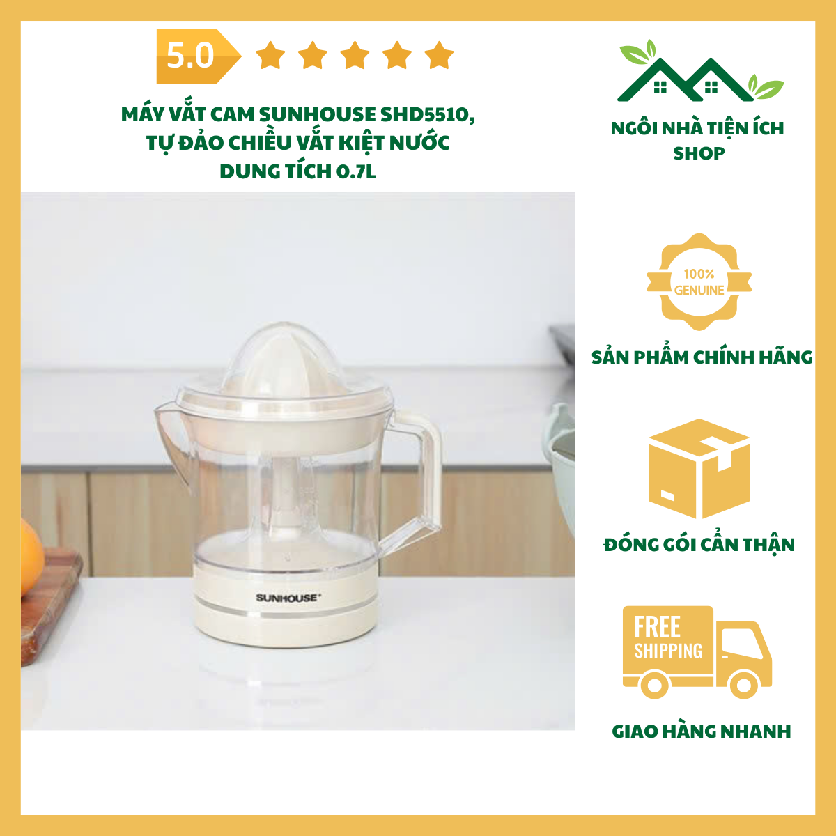 ngoinhatienich máy vắt cam sunhouse shd5510 tự đảo chiều dung tích 0.7l