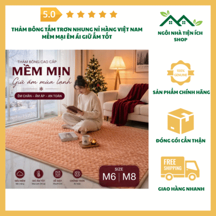 thảm bông tấm trơn nhung nỉ hàng việt nam mềm mại giữ ấm